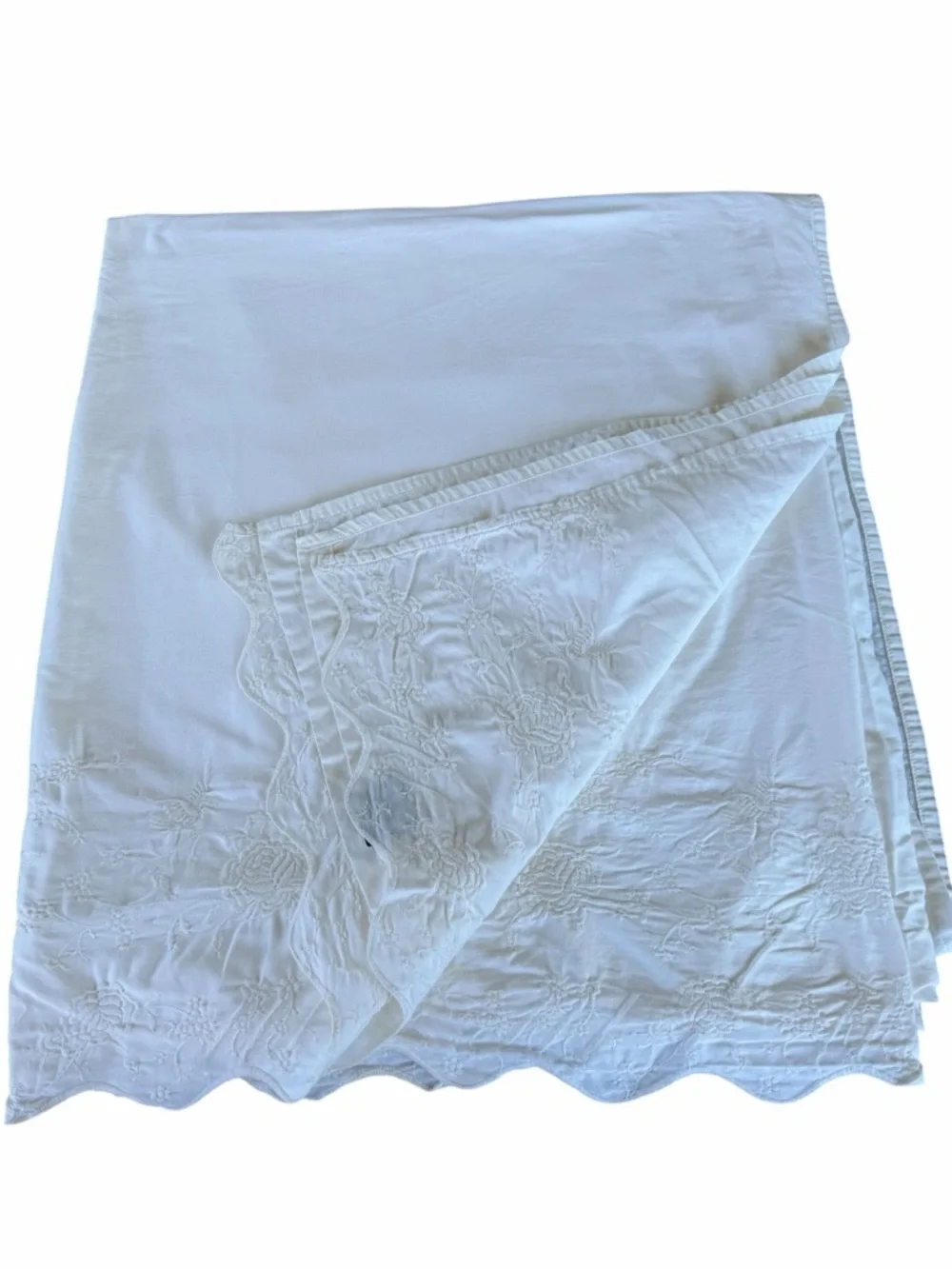 RARE Ralph Lauren Desert Palm Embroidered Queen Flat Sheet Cotton Sateen NICE!